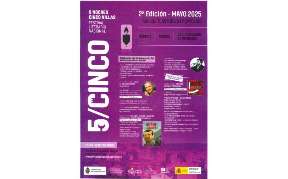 FESTIVAL LITERARIO CINCO NOCHES CINCO VILLAS-17 DE MAYO DE 2025